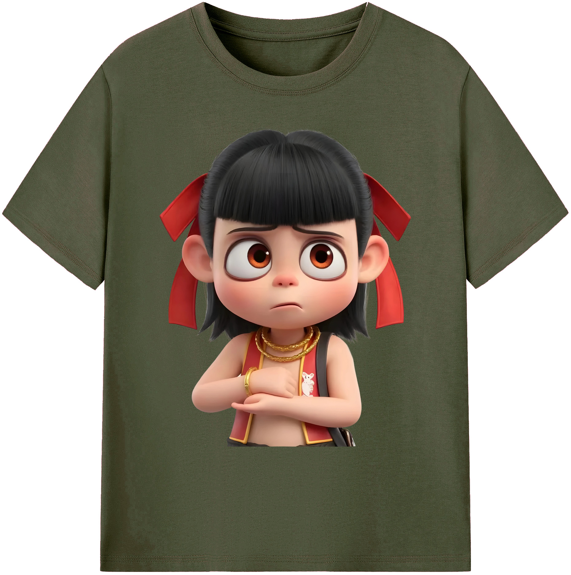 （画像用） Ne Zha 2 ナタ 魔童の大暴れ 綿100％ メンズ半袖Tシャツ｜肌触りやわらか＆通気性
